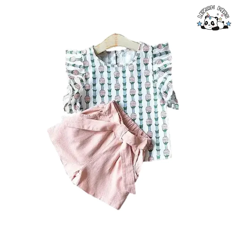 LEZONKIDS - Roupas infantis personalizáveis de atacado, traje de crianças sem mangas com estampa de abacaxi, roupas de bebê meninas